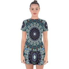 Pattern Abstract Background Art Drop Hem Mini Chiffon Dress