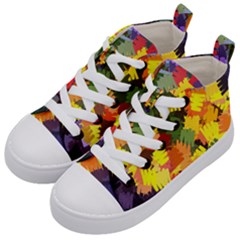 Mural Murals Graffiti Texture Kid s Mid-top Canvas Sneakers by Sapixe