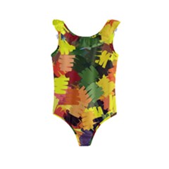 Mural Murals Graffiti Texture Kids  Frill Swimsuit by Sapixe