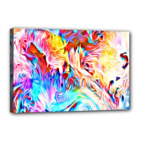 Background Drips Fluid Colorful Canvas 18  X 12  (stretched) by Sapixe