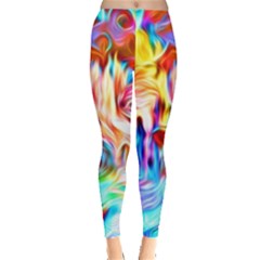 Background Drips Fluid Colorful Leggings  by Sapixe