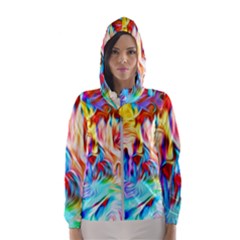 Background Drips Fluid Colorful Hooded Windbreaker (women) by Sapixe