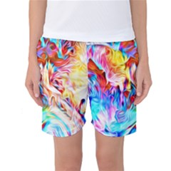 Background Drips Fluid Colorful Women s Basketball Shorts by Sapixe