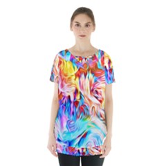 Background Drips Fluid Colorful Skirt Hem Sports Top by Sapixe