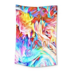 Background Drips Fluid Colorful Small Tapestry