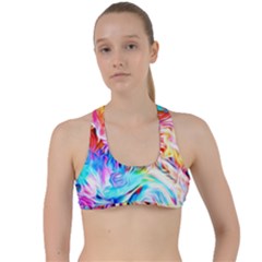 Background Drips Fluid Colorful Criss Cross Racerback Sports Bra by Sapixe