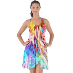 Background Drips Fluid Colorful Show Some Back Chiffon Dress by Sapixe