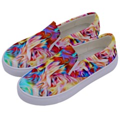 Background Drips Fluid Colorful Kids  Canvas Slip Ons by Sapixe