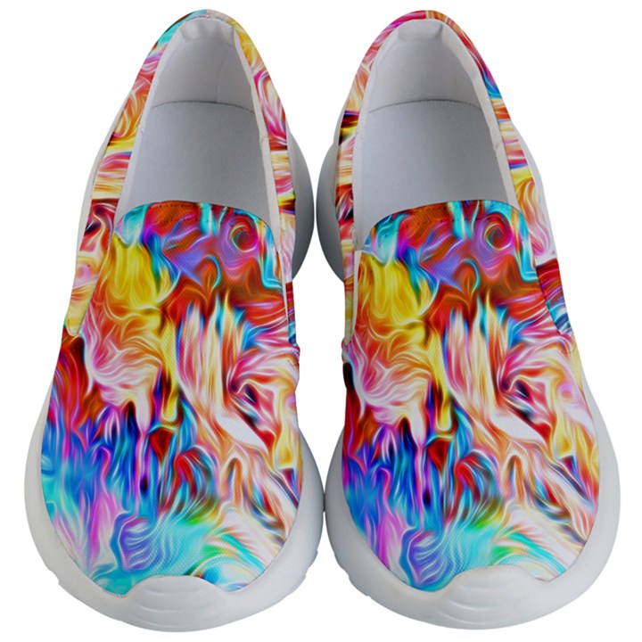 Background Drips Fluid Colorful Kid s Lightweight Slip Ons