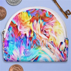 Background Drips Fluid Colorful Horseshoe Style Canvas Pouch by Sapixe