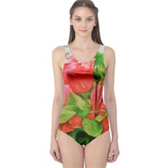 Figure Watercolor Art Nature One Piece Swimsuit by Sapixe