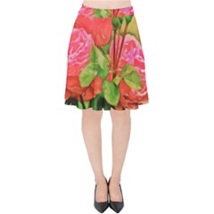 Figure Watercolor Art Nature Velvet High Waist Skirt by Sapixe