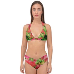 Figure Watercolor Art Nature Double Strap Halter Bikini Set by Sapixe