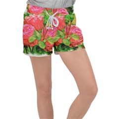 Figure Watercolor Art Nature Women s Velour Lounge Shorts