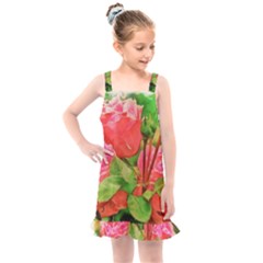 Figure Watercolor Art Nature Kids  Overall Dress