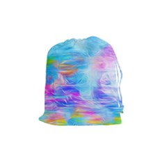 Background Drips Fluid Colorful Drawstring Pouch (medium) by Sapixe