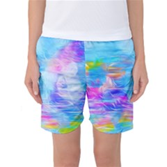 Background Drips Fluid Colorful Women s Basketball Shorts by Sapixe