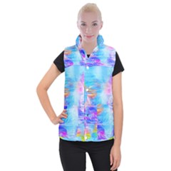 Background Drips Fluid Colorful Women s Button Up Vest by Sapixe