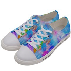 Background Drips Fluid Colorful Women s Low Top Canvas Sneakers by Sapixe