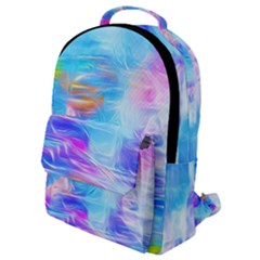 Background Drips Fluid Colorful Flap Pocket Backpack (small)