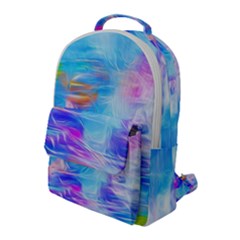 Background Drips Fluid Colorful Flap Pocket Backpack (large)