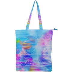 Background Drips Fluid Colorful Double Zip Up Tote Bag