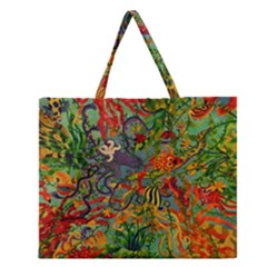 Dubai Hotel Art Zipper Large Tote Bag by Sapixe