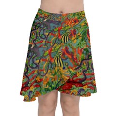 Dubai Hotel Art Chiffon Wrap Front Skirt by Sapixe