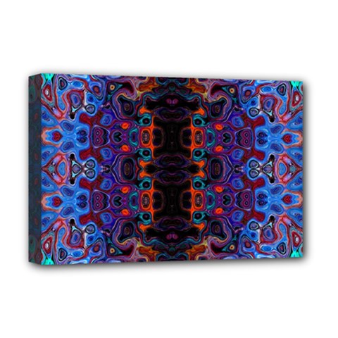 Kaleidoscope Art Pattern Ornament Deluxe Canvas 18  X 12  (stretched) by Sapixe