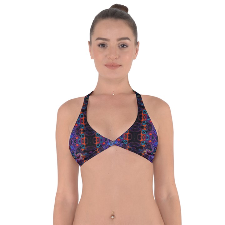 Kaleidoscope Art Pattern Ornament Halter Neck Bikini Top