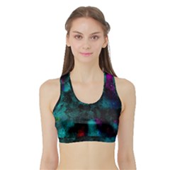 Background Art Abstract Watercolor Sports Bra With Border by Sapixe