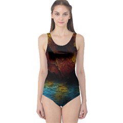 Background Cave Art Abstract One Piece Swimsuit by Sapixe