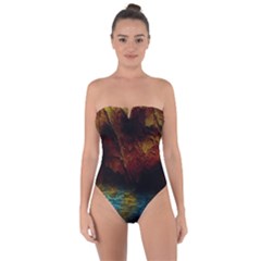 Background Cave Art Abstract Tie Back One Piece Swimsuit by Sapixe