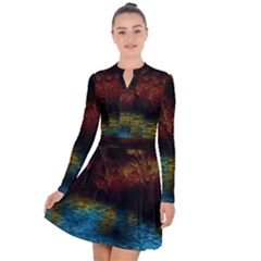 Background Cave Art Abstract Long Sleeve Panel Dress by Sapixe