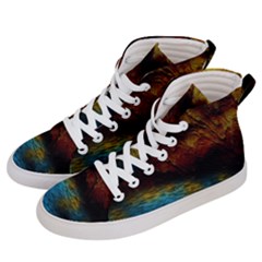 Background Cave Art Abstract Men s Hi-top Skate Sneakers by Sapixe