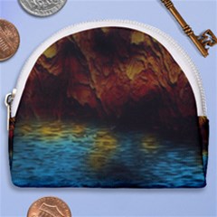 Background Cave Art Abstract Horseshoe Style Canvas Pouch