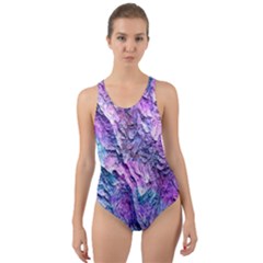 Background Peel Art Abstract Cut-out Back One Piece Swimsuit by Sapixe