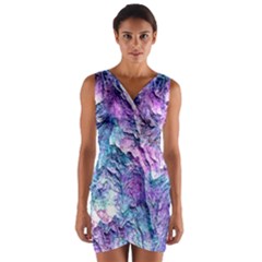 Background Peel Art Abstract Wrap Front Bodycon Dress