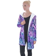 Background Peel Art Abstract Longline Hooded Cardigan