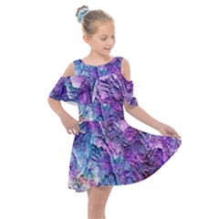 Background Peel Art Abstract Kids  Shoulder Cutout Chiffon Dress