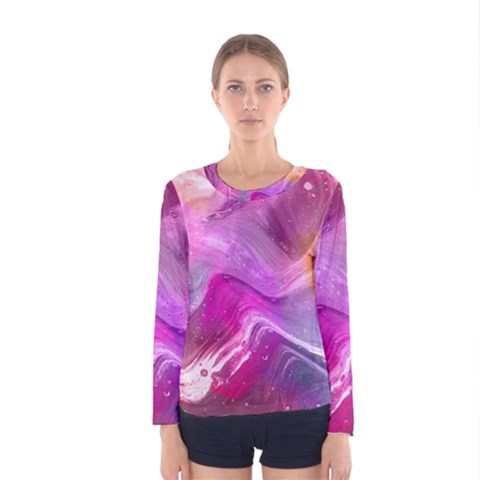 Background Art Abstract Watercolor Women s Long Sleeve Tee by Sapixe