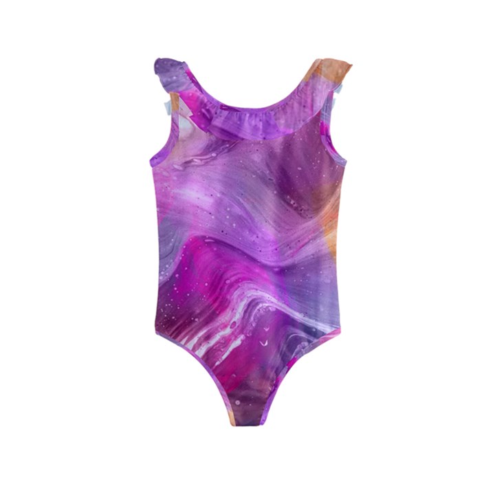 Background Art Abstract Watercolor Kids  Frill Swimsuit