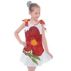 Deep Plumb Blossom Kids  Tie Up Tunic Dress by lwdstudio