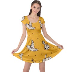 Funny Halloween Party Pattern Cap Sleeve Dress by HalloweenParty