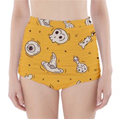 Funny Halloween Party Pattern High-waisted Bikini Bottoms