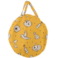 Funny Halloween Party Pattern Giant Round Zipper Tote