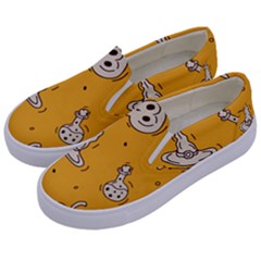 Funny Halloween Party Pattern Kids  Canvas Slip Ons