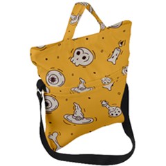 Funny Halloween Party Pattern Fold Over Handle Tote Bag