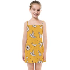 Funny Halloween Party Pattern Kids Summer Sun Dress by HalloweenParty