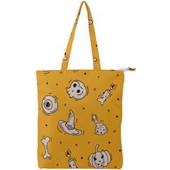 Funny Halloween Party Pattern Double Zip Up Tote Bag